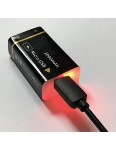 Image of Rechargeable 9V 1000mAh Constant Voltace Discharge Lithium Battery Micro USB Cable
