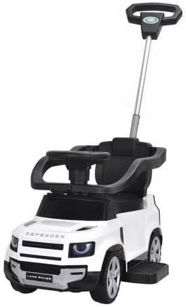 ALLNEEDSUAE, Ride-on Car Push, Ride On Baby Car, Land Rover Defender Global Genuine Licensed Ride on push car step 2, 360 Degree Free Rotation Music Steering Wheel, Push Handle (White Without Canopy)