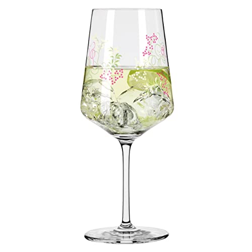 Foto von RITZENHOFF 6041003 Hugo-Glas 4er-Set 500 ml - Aperitif-Gläser - Blumenmotiv, bunt - Serie Sommertau - Made in Germany