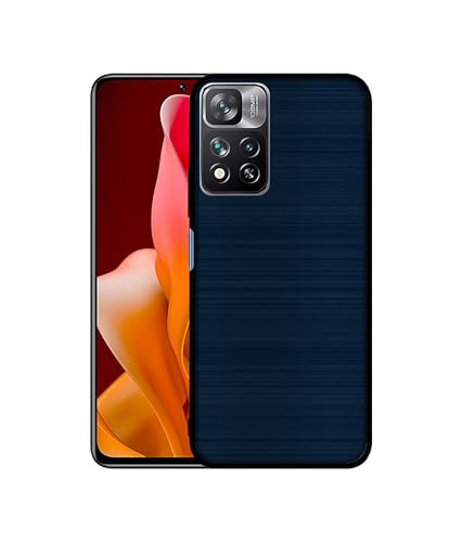 Casotec Blue Line Design Premium 2D Printed Metal Back Case Cover for Mi 11i Hypercharge 5G / Mi 11i 5G