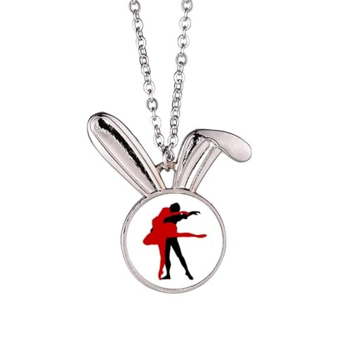Collier lapin dansant en argent pour femme avec pendentif animal mignon