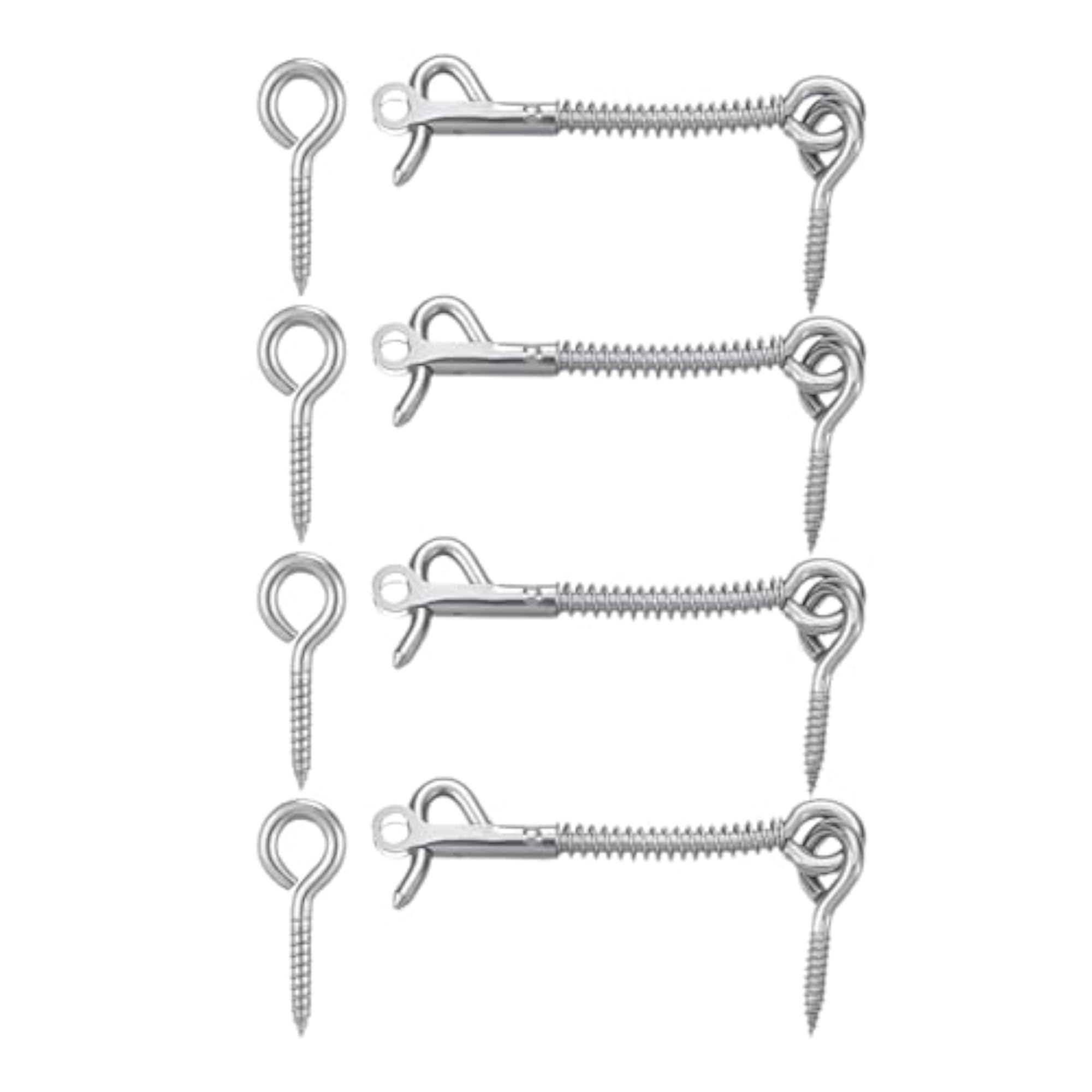 4Pcs Spring Hook Latch for Bathroom Doors & Fencing