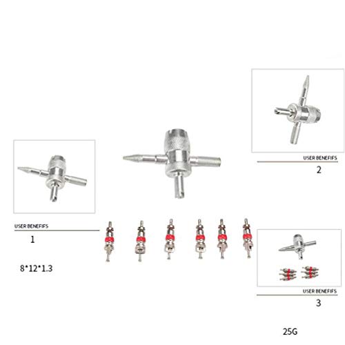 POPETPOP 12 Pcs 4 Vias VÃ¡lvula Ferramenta Ferramenta Removedor de NÃºcleo Ferramenta de Reparo de P