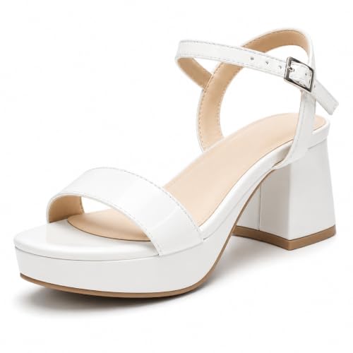 Women's Platform Chunky Block Heel Sandals Open Toe Ankle Strap Dress Shoes by Rjclyh - Used condition - US$27.12
