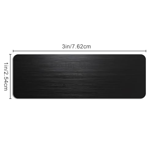 Image of Engraved Name Plates, 1 inch x 3 inch Personalized Name Plate, Trophy Plates Engraved, Brass Plaque, Custom Name Plate for Urn, Brass Name Plates with Adhesive Backing(Round Corner-Black, 3x1 in)