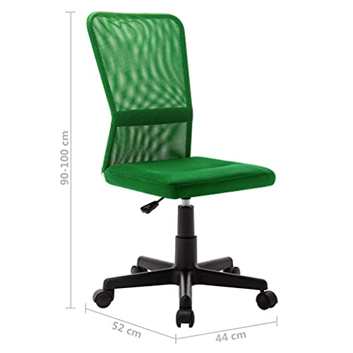 vidaXL Silla de Oficina Giratoria Trabajo con Repaldo Asiento Sillón Mobiliario Estudio Escritorio Despacho Ordenador de Tela de Malla Verde - imagen 2