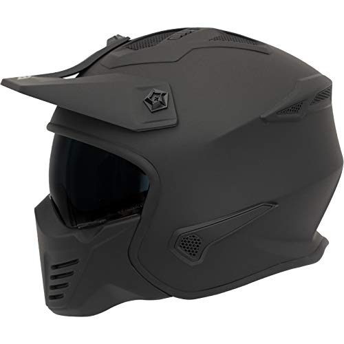 Spada Storrm Motorcycle Helmet Peak Sun Visor Open Face Full Matt Black J&S (L)