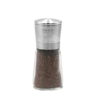Macina Semi di Lino Manuale in Vetro e Acciaio Inossidabile da 14,5 cm, Macina Spezie Manuale La Spezia, Made in Italy, Trita Spezie Resistente, Duraturo e Elegante per la Tua Cucina - BISETTI