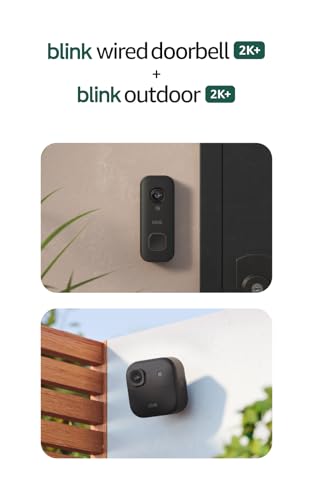 Image of Blink Wired Doorbell 2K+ (all-new) and Outdoor 2K+ (newest model) - 2K video, enhanced audio. Sync Module Core included (Black)