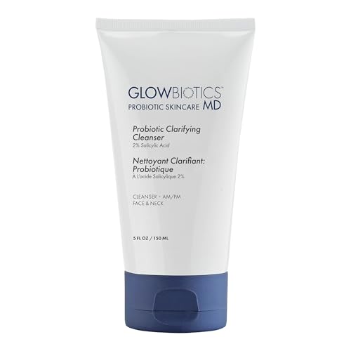 Glowbiotics Probiotic Clarifying Cleanser - 2% Salicylic Acid (BHA) & Peptides - 5 oz - Gentle Foaming Face Wash