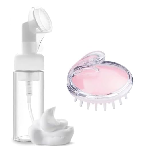 Kit Frasco Pump Espumador Dispensador de Espuma Limpeza Facial SkinCare Com Escova Massageadora Couro Cabeludo Massageador Capilar Silicone Macio Para Higienizar