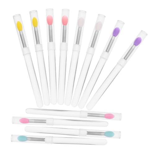 SOESFOUFU Silicone Lip Brush Applicator Wands 12 Pieces Set Lipstick and Lip Gloss Applicators Compact Makeup Tool for Women