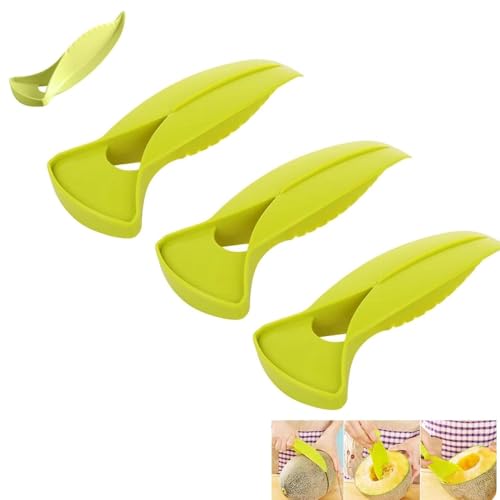 2025 New Melon Cutting Tool, Cantaloupe Slicer Fruit Cutter, Portable Manual Fruit Slicer for Cantaloupe, Multifunctional Simple Melon Divider Peeler for Home Party Camping Kitchen Gadget(2 Pcs)