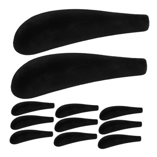 Levemolo 24pcs Flocking Clothes Hanger Shoulder Forms Coat Hanger Shoulder Pads Black Non-Skid Hanger Shoulder Pads Shoulder Pads