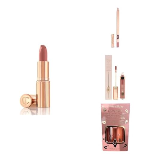 Charlotte Tilbury Pillow Talk Lip Set - Matte Revolution Lipstick, Lip Cheat Liner, Lip Lustre Gloss & Icon Baby Mini Lipstick Duo with Lip Lustre Hall of Fame