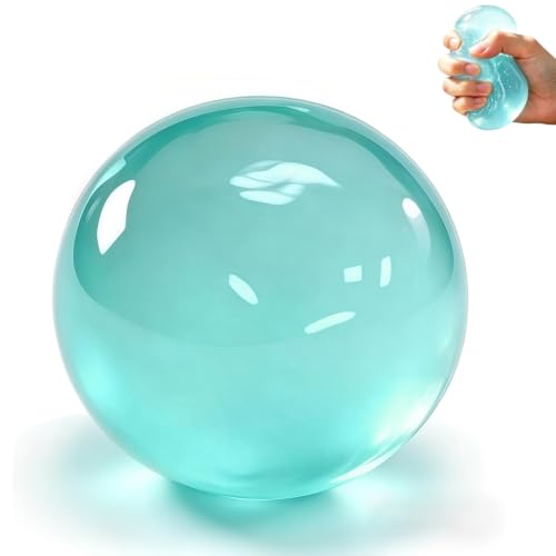Image of Coconut Oil Squishy Stress Ball, Coconut Oil Ball - Formable No-Rebound Coconut Oil Stress Ball, Stress Relief Ball for Adult Calming Desk Decor Anxiety Relief Gifts (Blue Ball)
