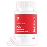 Bettervits Bettervits PMS Complex with Lemon Balm & Ginger | Hormone Balance for Women with Ashwagandha | PMS Supplements for Women with Vitamin B5, B6, B12, D3, K2 | Female Support Supplements - 60 Capsules