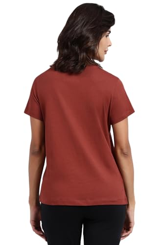 Image of Van Heusen Women's Cotton T-Shirt | Soft Breathable Cotton | Relaxed fit | Lounge Tee| Printed | Round Neck | Short Sleeve| Comfortable Everyday Wear | Style 55432