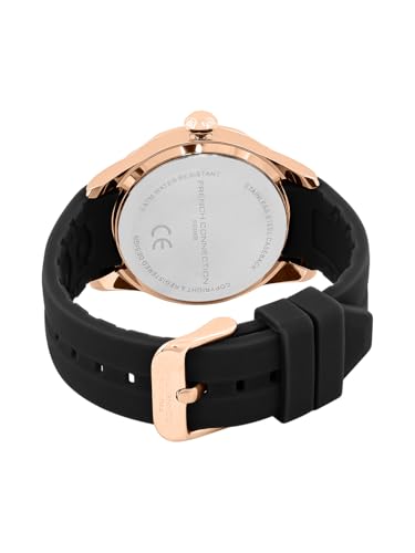 Image of French Connection Octyra | Multi-Function | Rose Gold Case | Black Silicone Strap | Watch for Women - FCD6B