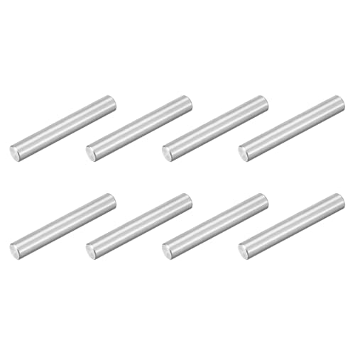 QUARKZMAN 8 Stück M8 x 50mm 304 Edelstahl Zylinderstift, Zylindrischer Regalstützstift Parallelstiftbefestiger für mechanische Fertigung, Industrie, Möbelinstallation, Silber