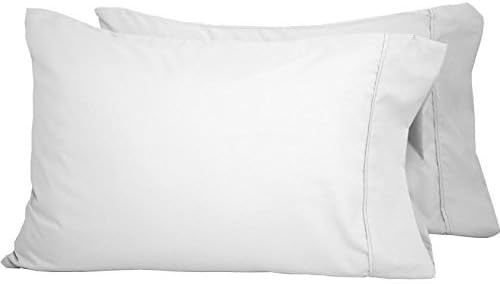 Sleepwell Bedding Luxury Egyptian Cotton 600 Thread-Count Sateen Finish 2 Qty Pillow Case (Standard Size:-50x75 Cm) White Solid