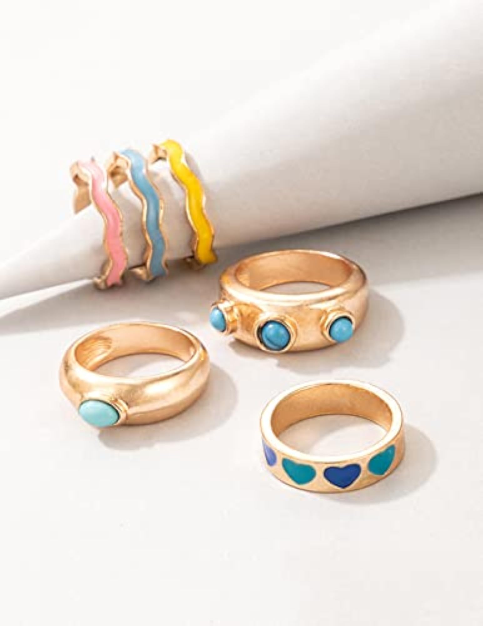 Stack Tone Enamel Ring for Women