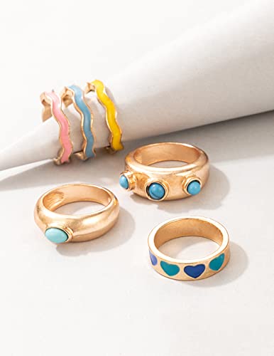 Stack Tone Enamel Ring for Women