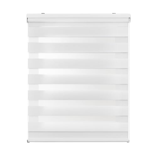 Miniatura 10 de Estor Noche Y Día, Estor Enrollable Con Doble Tejido Para Ventanas Y Puertas 160 Cm X 180 Cm, Blanco