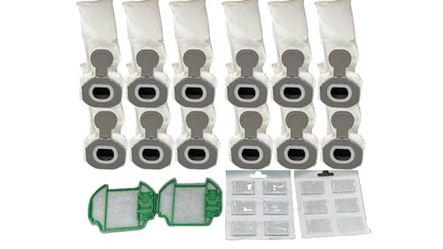 KIT SACCHETTI COMPATIBILI CON FOLLETTO vk7 vk7s 12 SACCHETTI 2 GRIGLIE MOTORE 12 PROFUMINI