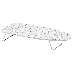 - table top ironing board.Once you are finished, simply hang by its hook on the back of a door or on a wall. - the ironing board is very stable and durable because the frame and base are made of steel. - Machine Washable, 30°C maximum, normal treatme...