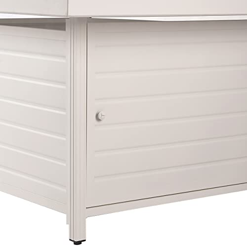Image of Oakland Living Rectangular 48 in. x 36 in. Aluminum Propane Fire Pit Table, Glass Beads, Two Covers, Lid, 57,000 BTUs in White Finish