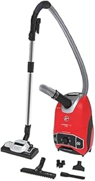 Hoover H-Energy 700 HE710HM 011 Aspirapolvere Con Sacco a Traino, con Filo 7M, 850W, Capacità Sacchetto 5l, Accessori integrati, Potenza Regolabile, Spazzola Parquet e Mobili, Rosso