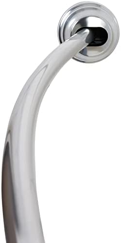 Zenna Home Rustproof Curved Shower Curtain Rod, Adjustable Tension Shower Rod, 50" to 72", Expandable, Telescoping, NeverRust, No Drilling, Chrome