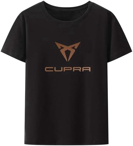 Jinghui Brand Car Logo T-Shirts Men Print Cupro Logo T-Shirt O-Neck Short Sleeves Oll Seosons Cosuol Cool Top Tee T Shirt, Negro , L