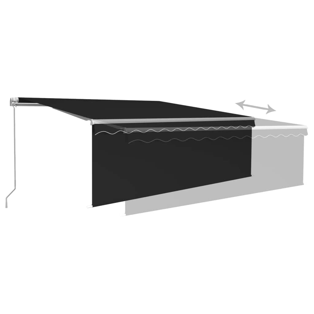 Tenda da sole retrattile manuale, 4 x 3 m, antracite, telaio in alluminio verniciato a polvere, tessuto in poliestere resistente ai raggi UV e all'acqua, funzionamento a manovella, protezione