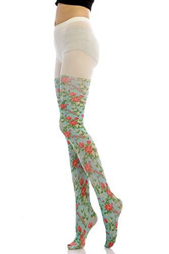 Sahabowi Women Tights, Sheer High Waist Pantyhose, Vintage Control Top Stockings, Siwa opaque print12