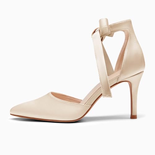 Image of Womens High Heel Pointed Toe Pumps Ankle Tie Classic Office Special Dress Party Shoes