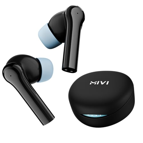 Image of Mivi DuoPods Thunder Earbuds, 60H Playtime, BT 5.3, AI ENC, TWS Buds