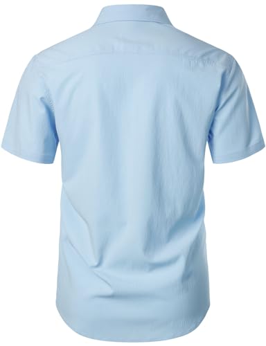 Image of JEMITOP Mens Stretch Wrinkle Free Texture Shirts