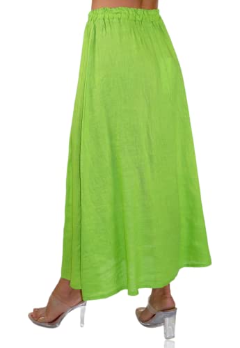 Dare2BStylish Women Boho Pure Linen Maxi Skirt3