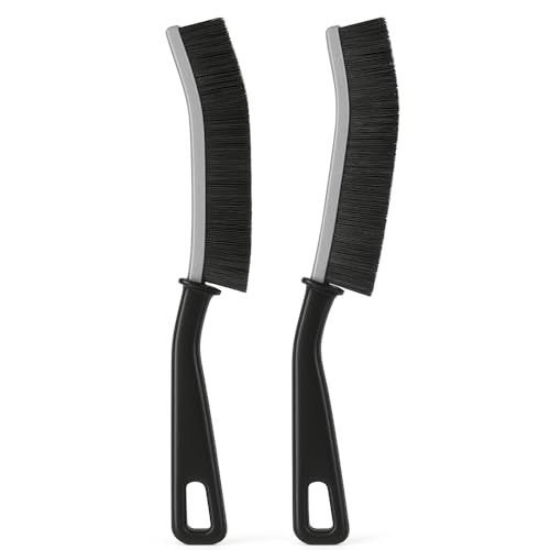 Image of Crevice Cleaning Brush, 2 Pcs Hard Bristle Multifunctional Grout Cleaning Brush for Bathroom Tile Cleaning for Home Use