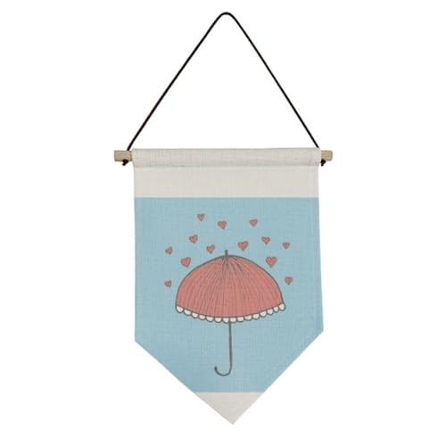 Mur vide et triste ? Adoptez le drapeau en toile à suspendre motif parapluie dentelle rouge