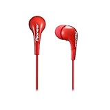 Pioneer in-Ear Earbud Lightweight Headphones Crystal Clear Sound (Red)