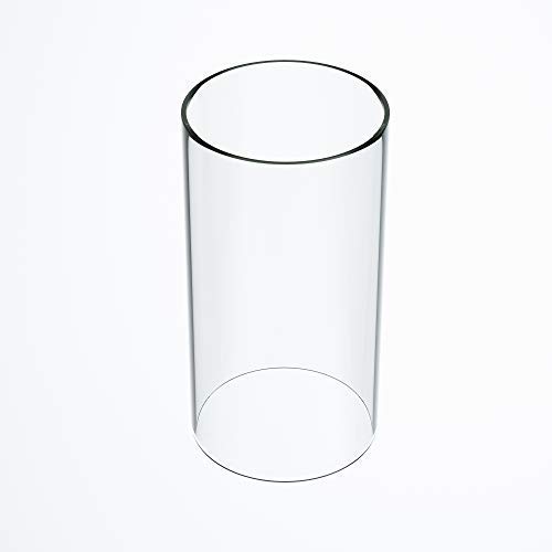 TLLAMP Large Size Hurricane Candle Holder - Glass Cylinder Open Both Ends, Open Ended Hurricane, Glass Lamp Shade Replacement (3" Wide x 14" Tall)