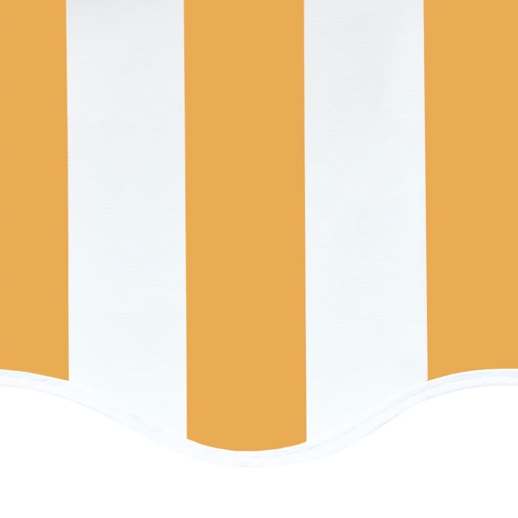 Leasha Toile de Rechange Store Banne avec Lambrequin, Toile Tissu de Remplacement pour Auvent 430x345 cm Jaune et Blanc