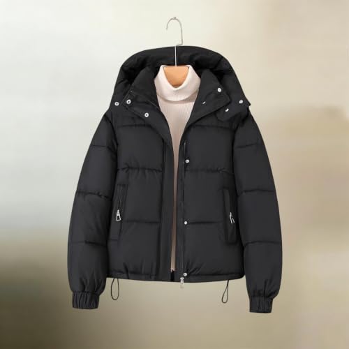 FPMLUXLL Quilted Jackets for Women Hooded Full-Zip Winter Warm Puffer Coat - image 3