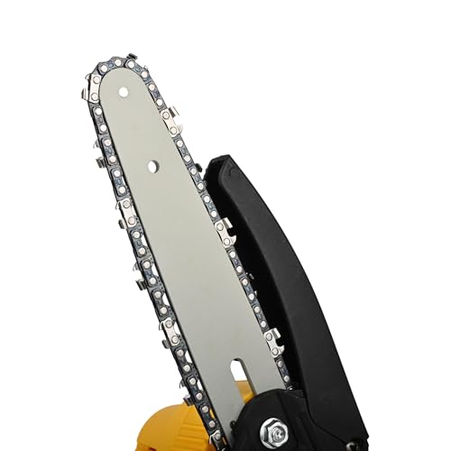 Image of HYCO Label Flymax Cordless Chainsaw 6 inch, 21V Mini Electric Hand Saw with 2 Batteries, Portable Power Tool for Gardening, Wood Cutting, Trimming, With Titanium Chain Made in Taiwan
