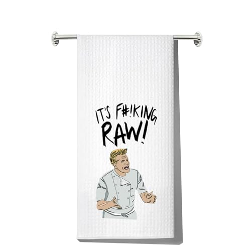 LEVLO Chef Ramsay Kitchen Towel - Its Raw Tea Towel for Fans - Gordon Merchandise Gift