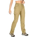 Top 10 Best Women's Convertible Hiking Pants Reviewed Today 9 Women's Hiking Pants Convertible Quick Dry Lightweight Zip Off Fishing Travel Safari Pants #2193-Khaki-8