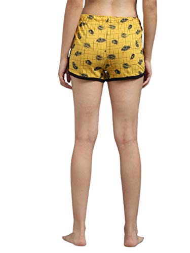 Image of KOTTY Pure Cotton Yellow and White Printed Women Night Short - Pack of 2 (Yellow&White)